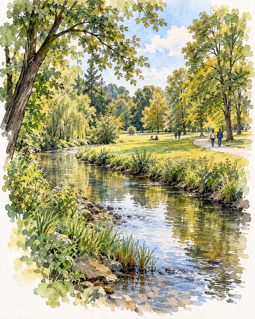 Freie Illustration zum Thema Stadtpark
