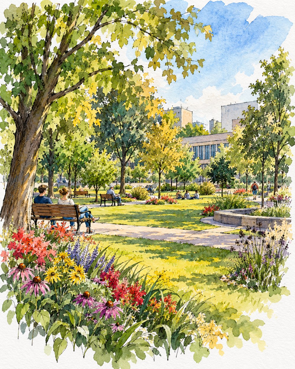 Freie Illustration zum Thema Stadthallenpark