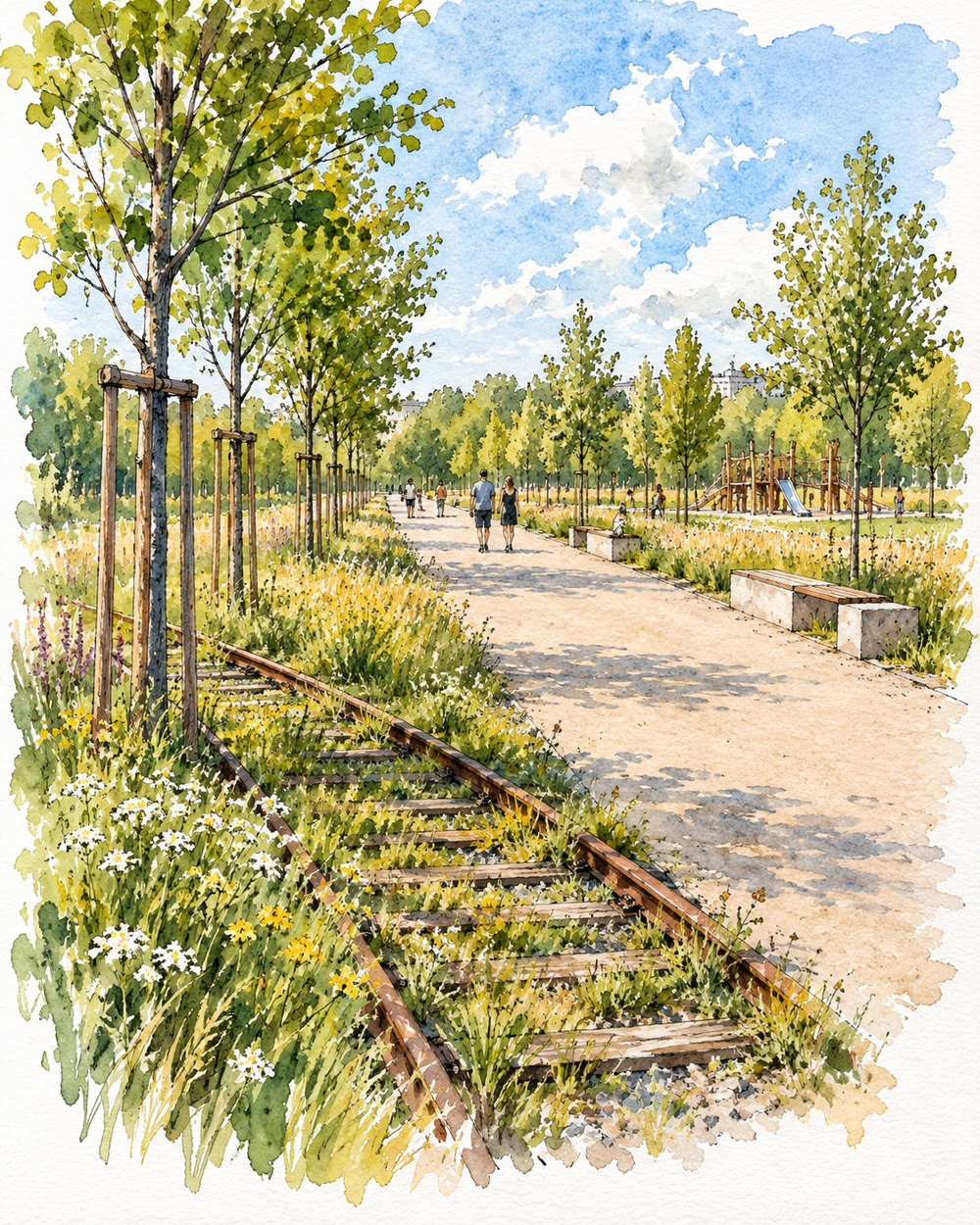Freie Illustration zum Thema Stadtteilpark am Pleißenbach