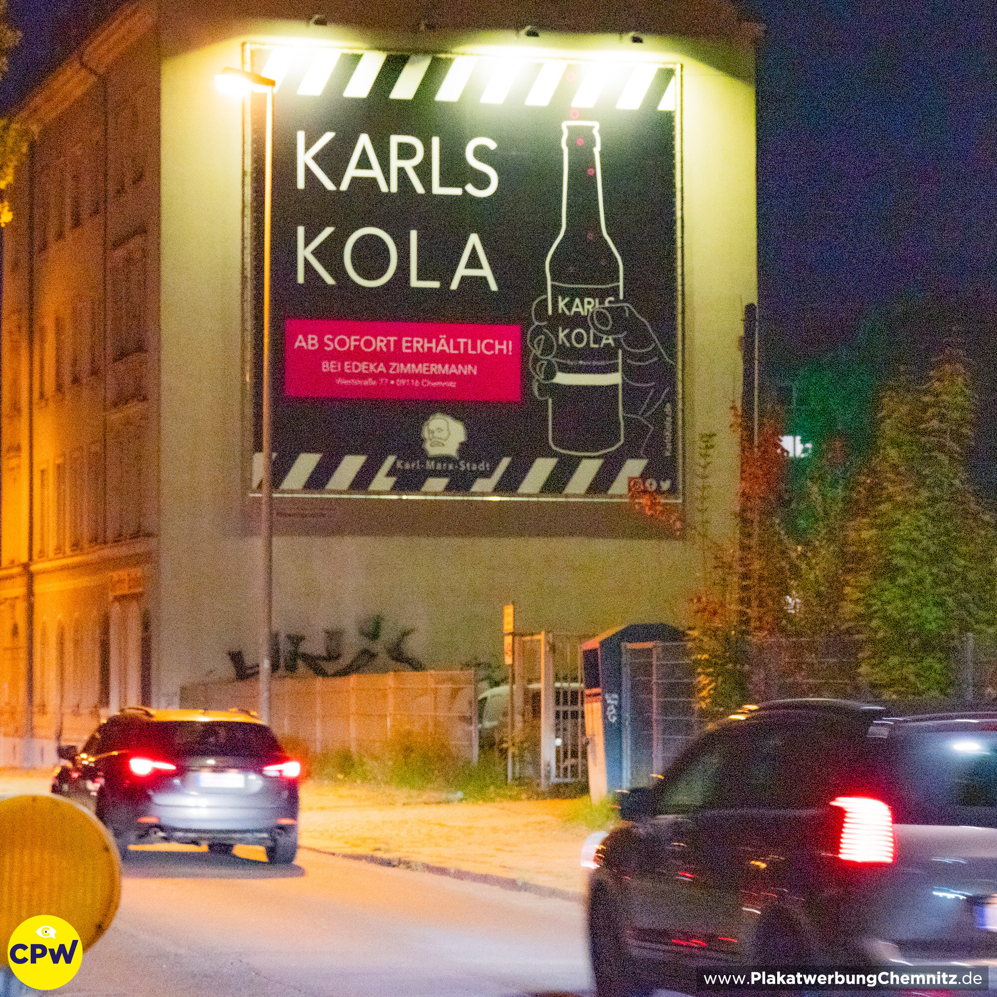 CPW Plakatwerbung Chemnitz - Werbefläche AUGUSTE 81m² - Karls Kola
