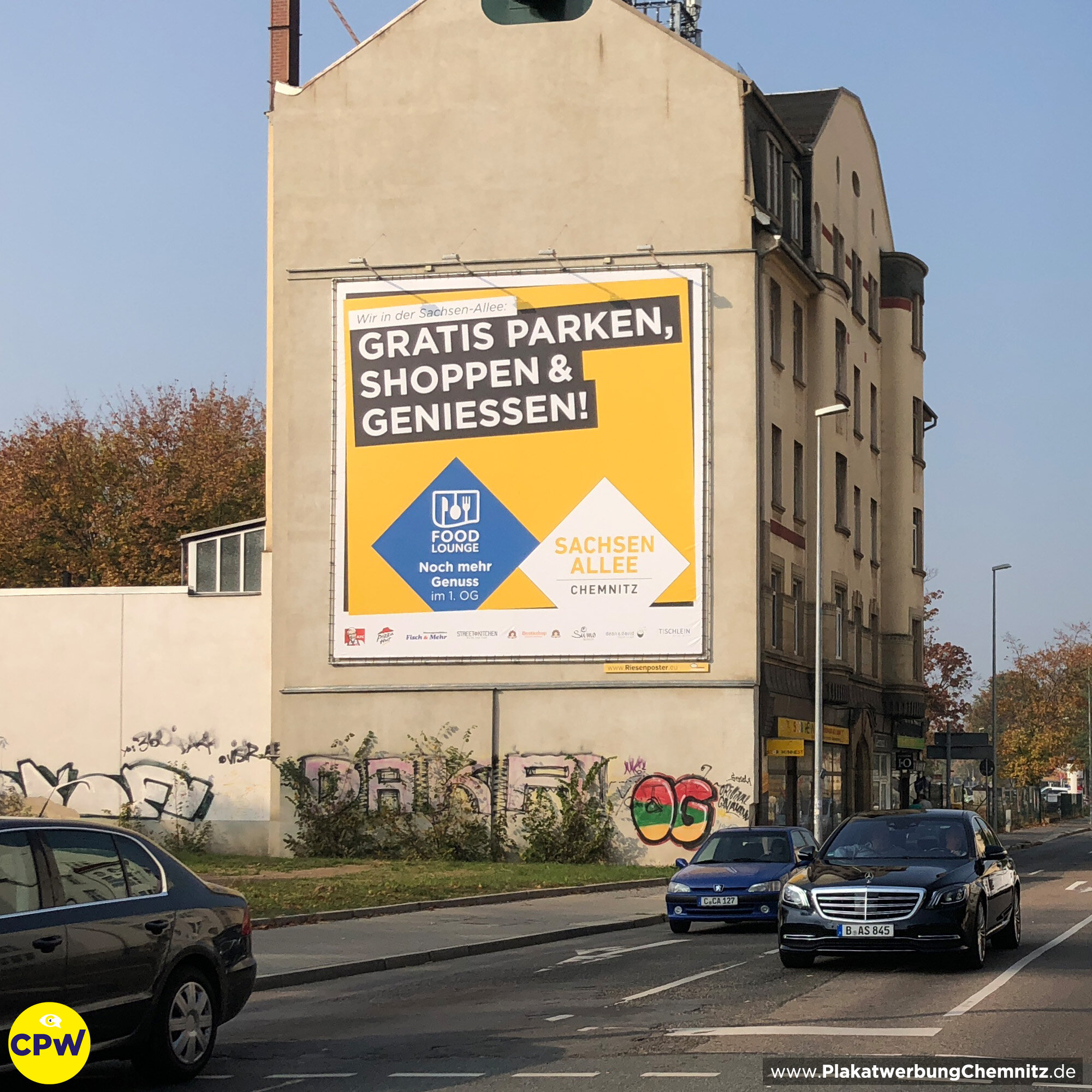 CPW Plakatwerbung Chemnitz - Werbefläche HARTI 81m² - Sachsen-Allee Einkaufszentrum