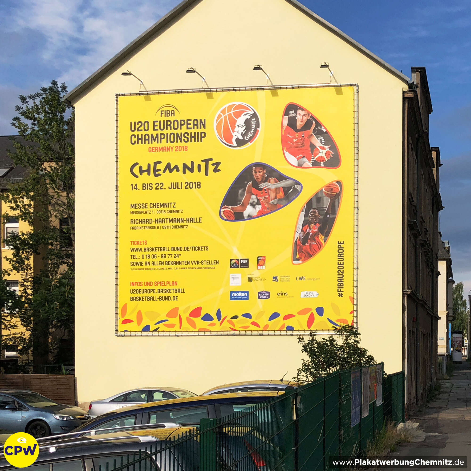 CPW Plakatwerbung Chemnitz - Werbefläche ZWICKE 64 m² - U20 European Championsship