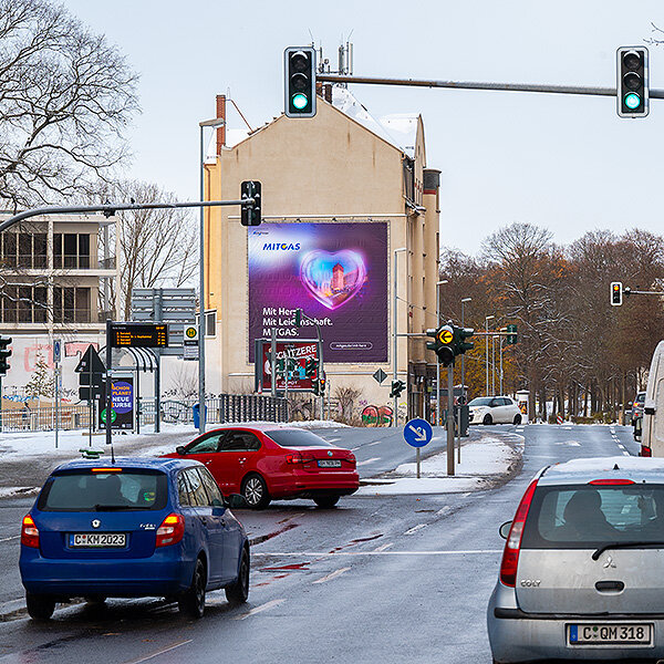 PWC Plakatwerbung Chemnitz - Riesenposter von MITGAS - Außenwerbung Standort HARTI