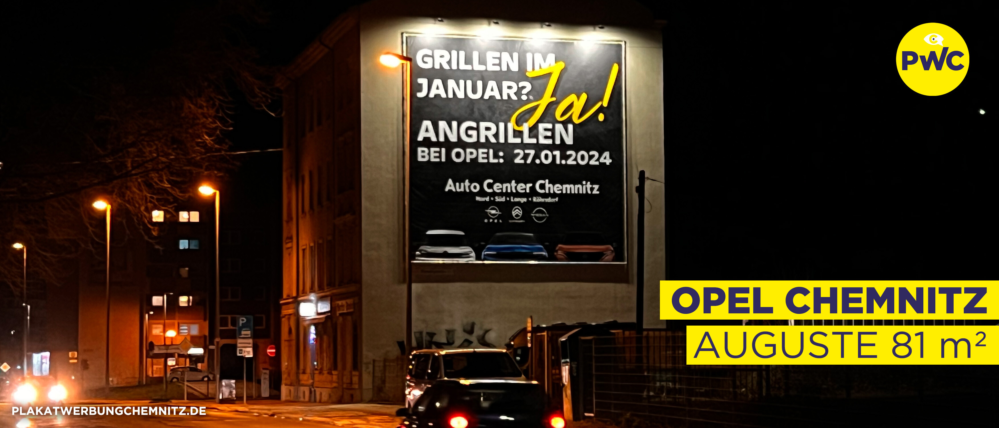 Plakatwerbung Chemnitz OPEL Aussenwerbung Auguste 01-2024