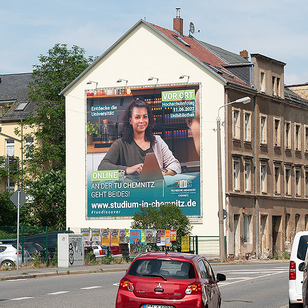 PWC Plakatwerbung Chemnitz - Riesenposter von TU CHEMNITZ - Außenwerbung Standort ZWICKE