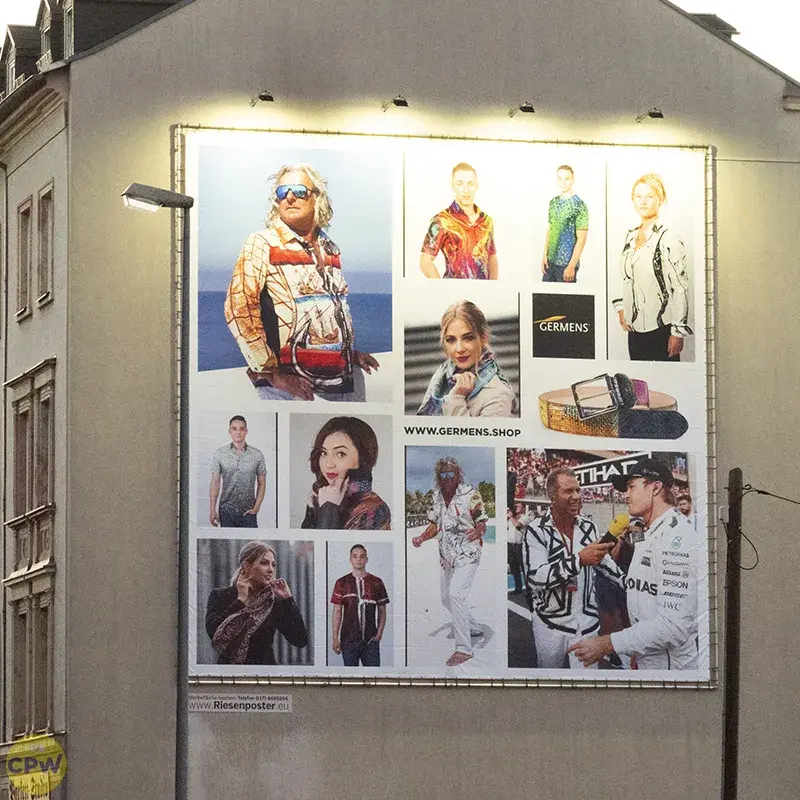 GERMENS artfashion - Riesenposter am 81 qm großen Außenwerbestandort AUGUSTE in Chemnitz