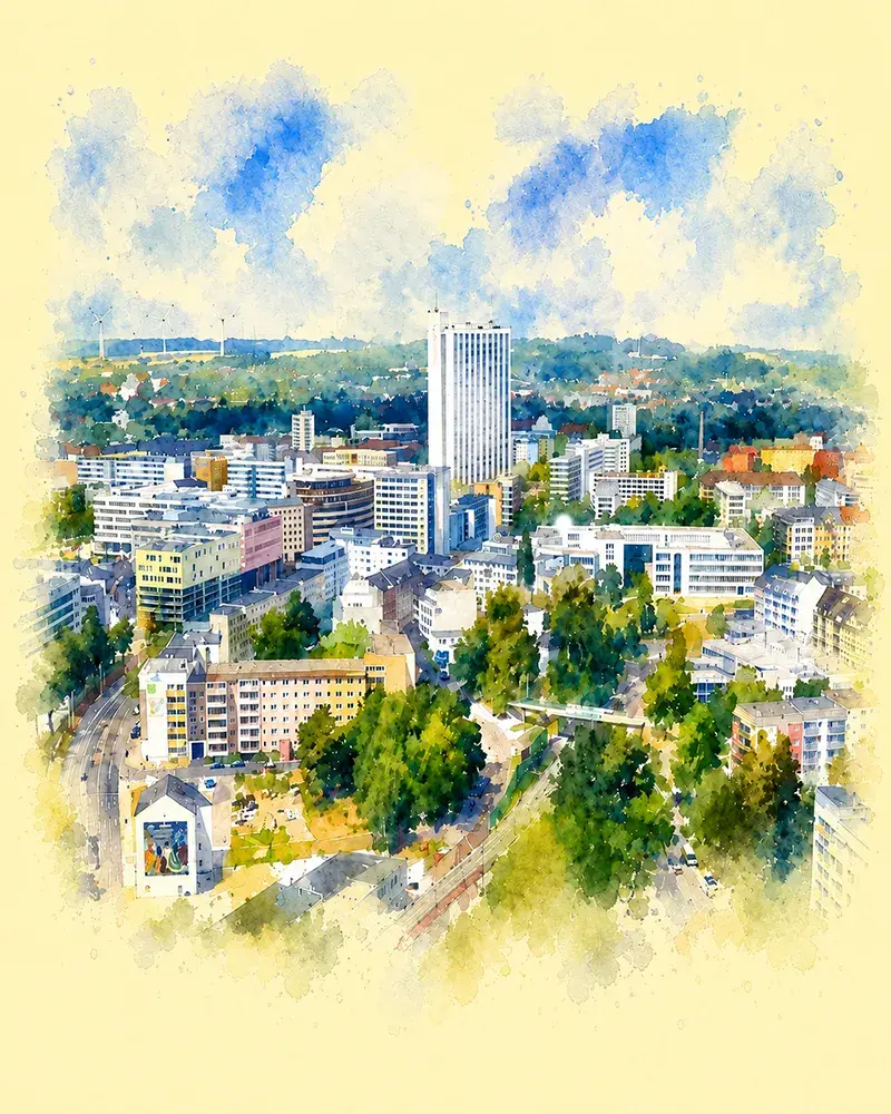 Blick in die Stadt Chemnitz