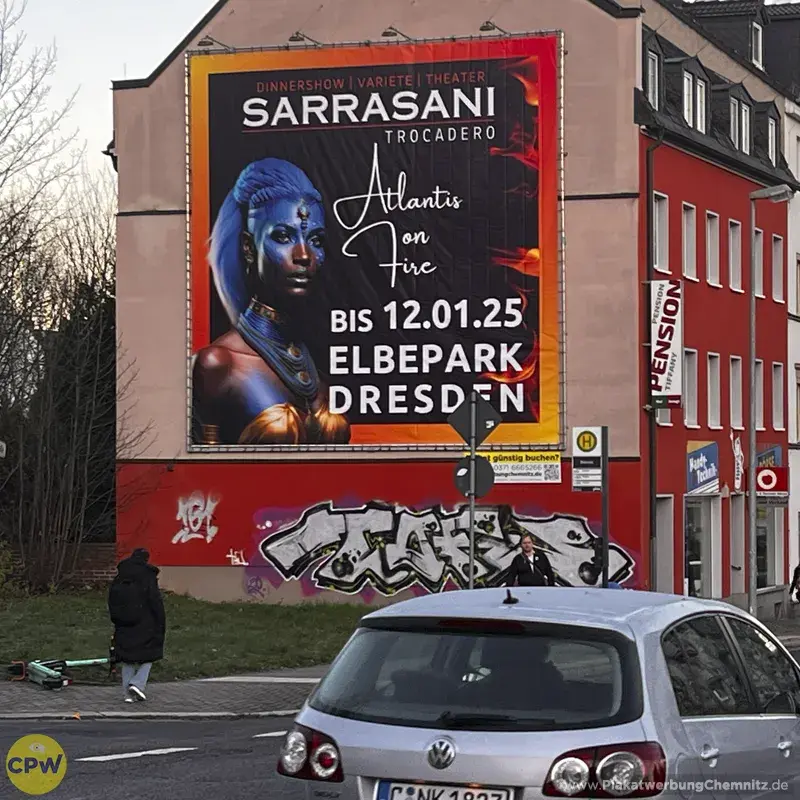 Sarrasani Dresden - Riesenposter am 64 qm großen Außenwerbestandort CLAUSI in Chemnitz