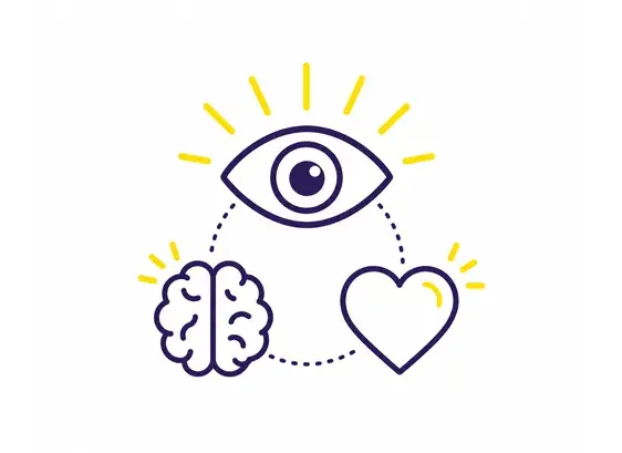 Wirkung von Riesenpostern mit Auge, Gehirn und Herz als Symbol für Sichtbarkeit, Erinnerung und Emotion