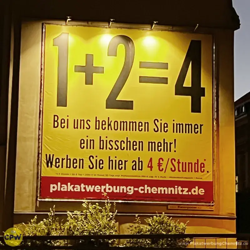  Eigenwerbung - Riesenposter am 81 qm großen Außenwerbestandort HARTI in Chemnitz