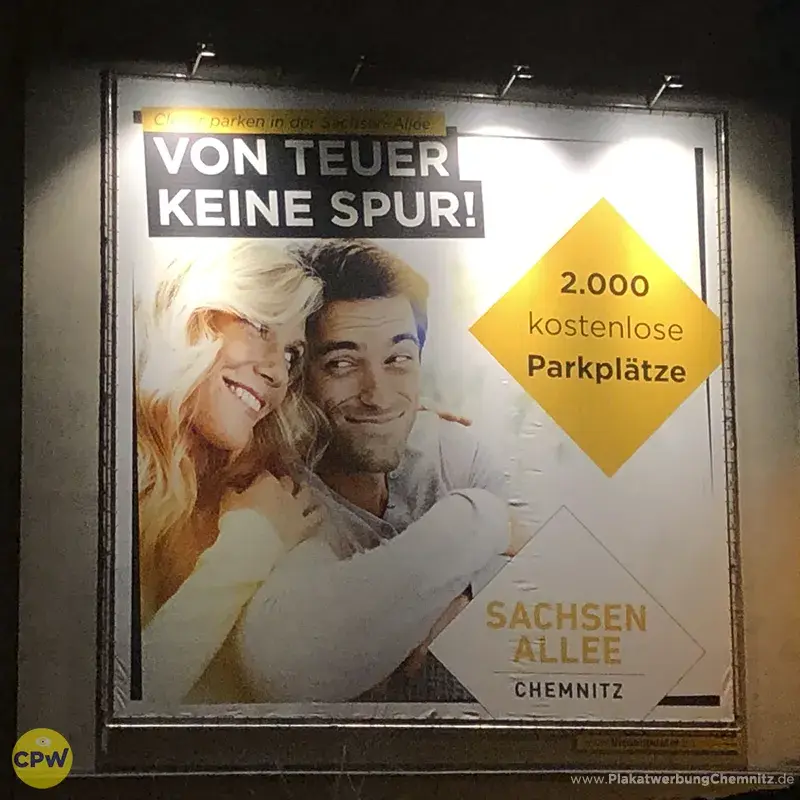 Sachsen-Allee - Riesenposter am 81 qm großen Außenwerbestandort HARTI in Chemnitz