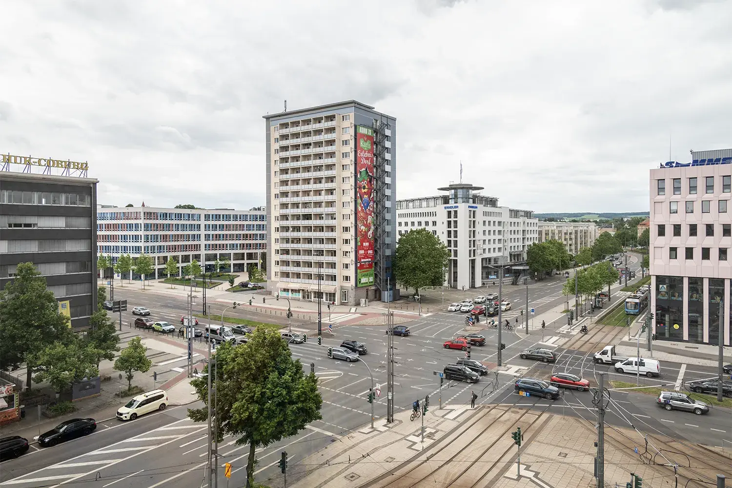 Kreuzung Bahnhofstraße/Brückenstraße aus Sicht vom SMAC