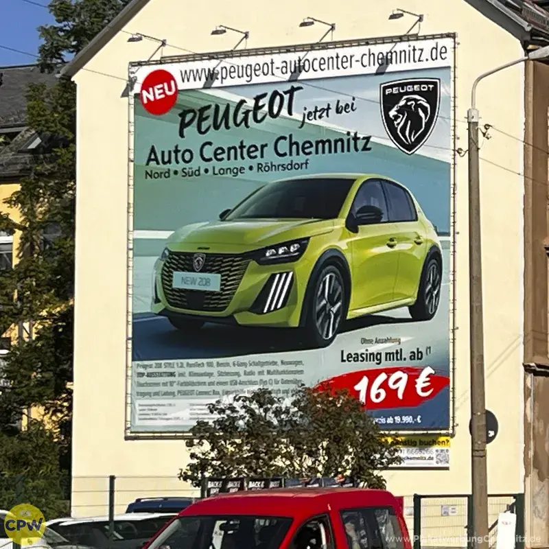 Auto Center Chemnitz - RRiesenposter am 64 qm großen Außenwerbestandort ZWICKE in Chemnitz