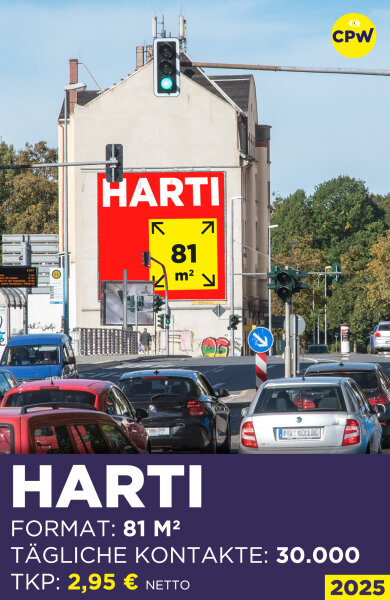 81 m² Bannerwerbung am Standort HARTI in Chemnitz - Kulturhauptstadt Europas 2025 