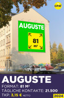 Bannerwerbung Chemnitz AUGUSTE - Die 81 m²  große Außenwerbung im Stadtzentrum - 2024