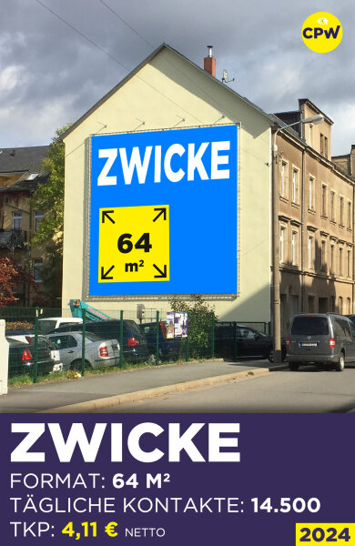 OOH Chemnitz ZWICKE - Die 64 m²  große Plakatwerbung Richtung Stadtzentrum - 2024