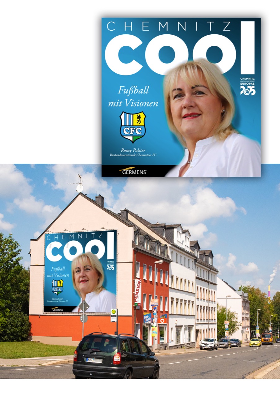 Chemnitz-cool-Motivdarstellung mit Romy Polster
