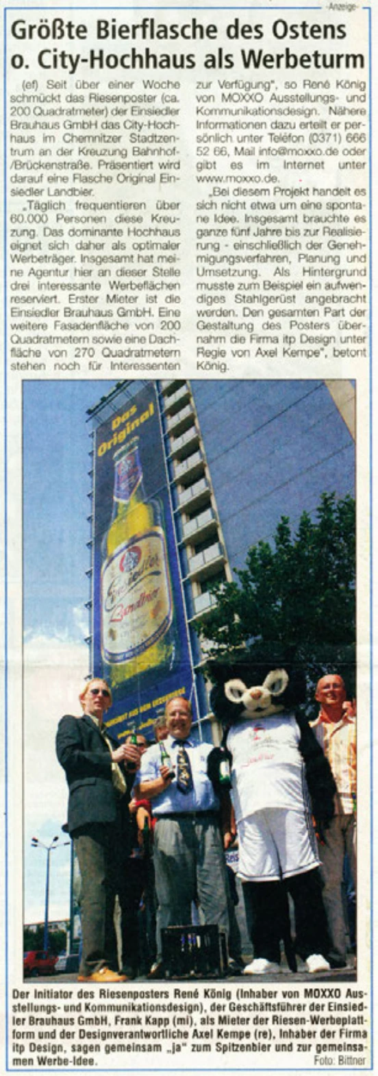 Presseausschnitt: WochenENDspiegel, 2003