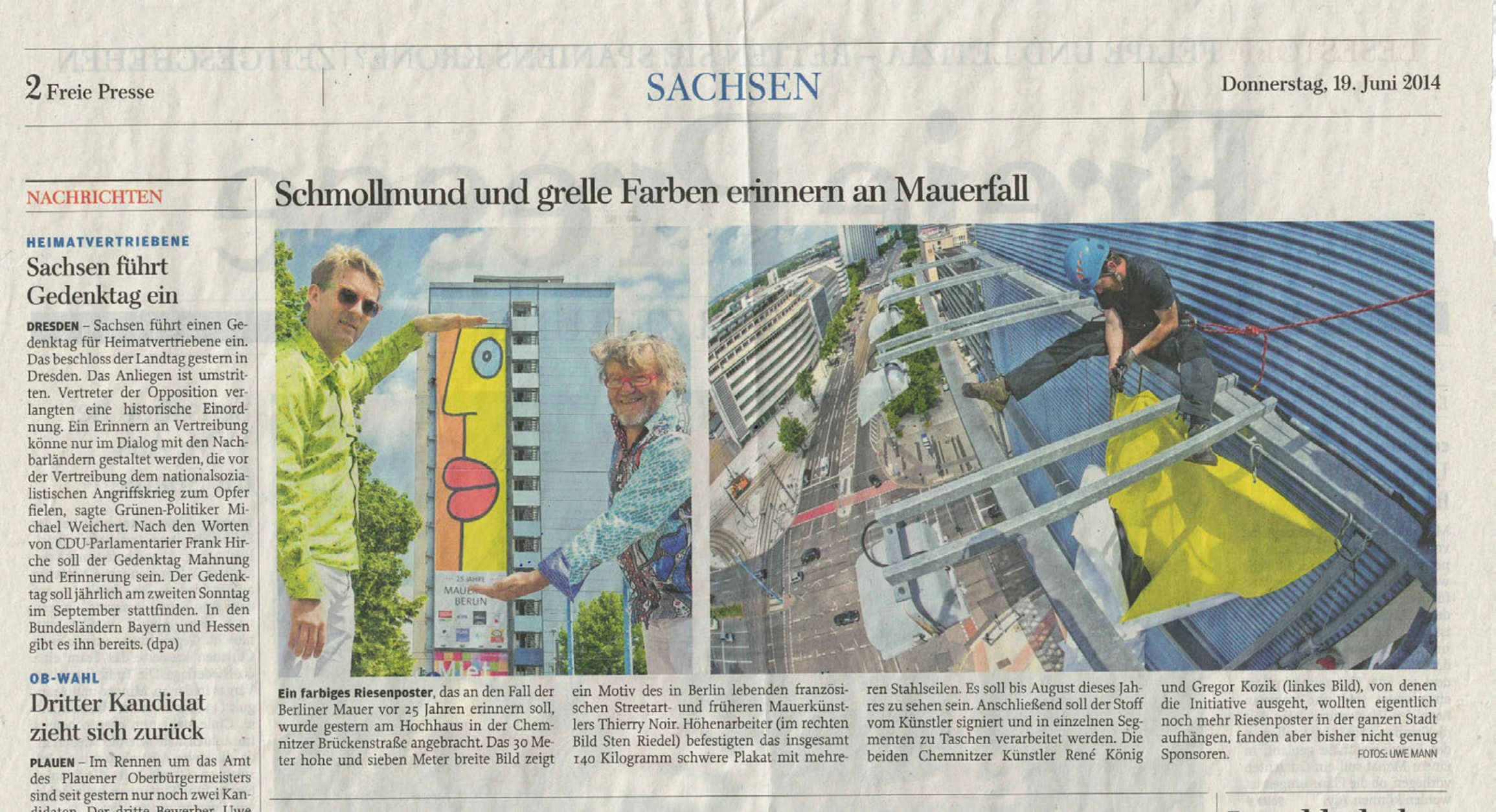 Presseausschnitt: Freie Presse, 19.06.2014