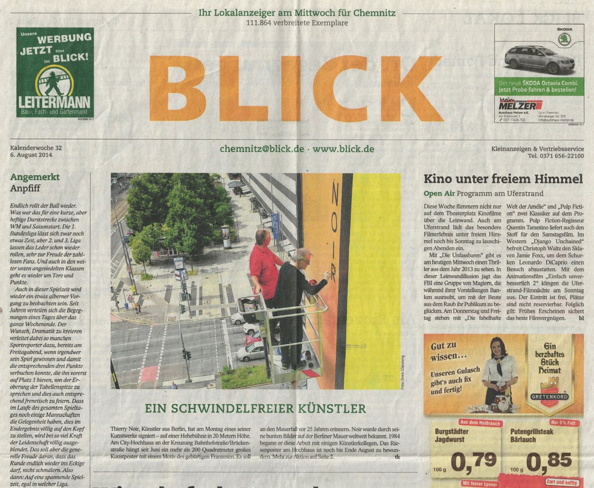Presseausschnitt: BLICK, 06.08.2014