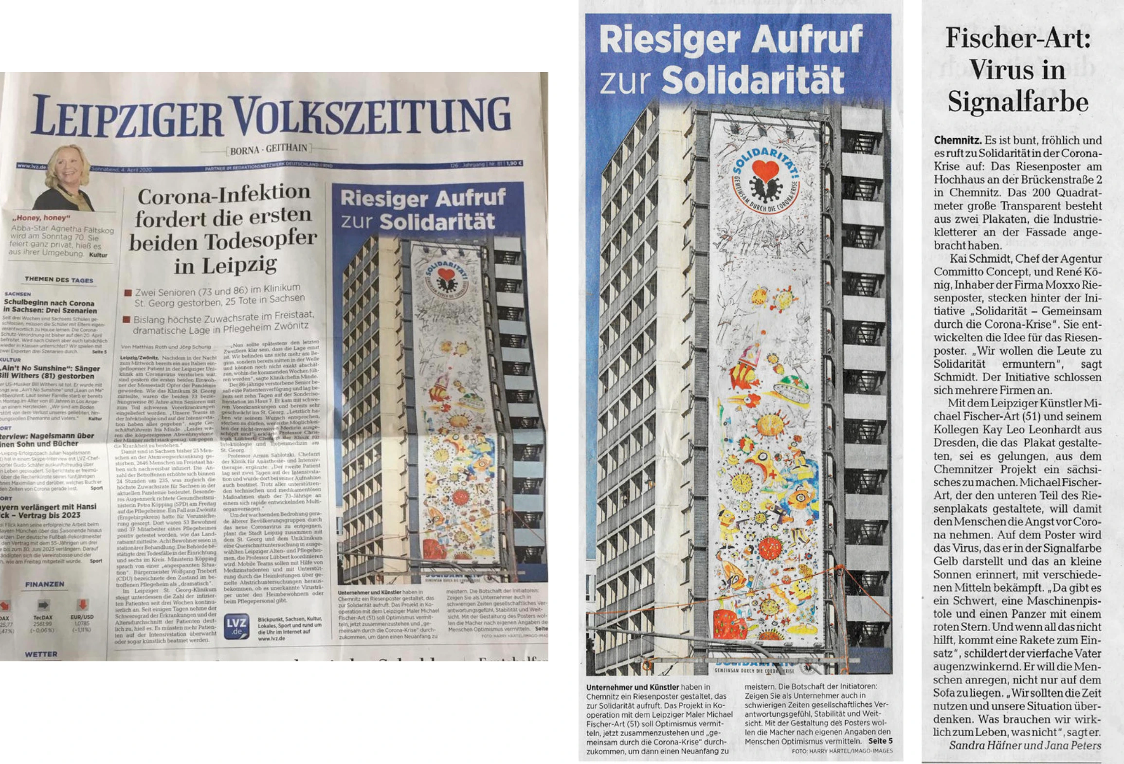 Presseausschnitt: Leipziger Volkszeitung, 04.04.2020